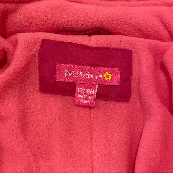 Pink Platinum Hooded Zip Up Baby Girl’s Snowsuit - NWT - 12/18 Months - Picture 4 of 6